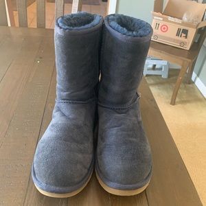 Dark blue Uggs with tan sole size 8